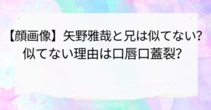 矢野雅哉と兄は似てない？